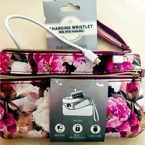 Jessica McClintock phone charger wristlet with RFID protection